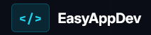 EasyAppDev Logo with two angle brackets and a slash between them.